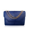 Python Leather Sling Bag DIAMOND, Blue, Size 25