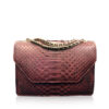 Python Leather Sling Bag DIAMOND, Burgundy, Size 25