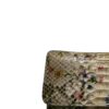 BARZAAR Python Belly Leather Clutch Bag, Shiny Natural Flower, Size20