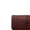 Barzaar Matte Burgundy Python Leather Clutch Bag