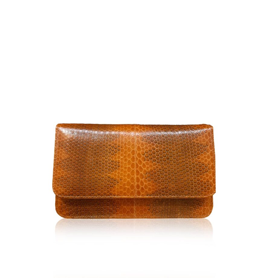 Barzaar Tan & Black Sea Snake Clutch Bag