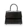 Goldmas Cobra Leather Handbag, Shiny Black, Size 21