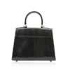 Goldmas Cobra Leather Handbag, Shiny Black, Size 21