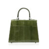 Goldmas Cobra Leather Handbag, Shiny Olive Green, Size 21