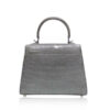 Goldmas Crocodile Leather Handbag, Matte Grey, Size 21