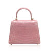 Goldmas Crocodile Leather Handbag, Matte Light Pink, Size 21