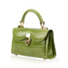 MONARCH Crocodile Skin Handbag, Shiny Olive Green, Size 21