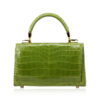 MONARCH Crocodile Skin Handbag, Shiny Olive Green, Size 21