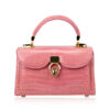 MONARCH Crocodile Skin Handbag, Shiny Pink, Size 21
