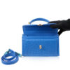 MONARCH Ostrich Leather Handbag, Blue, Size 21