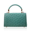 MONARCH Ostrich Leather Handbag, Green, Size 21