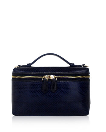 Selena Sea Snake Leather Sling Bag , Size 20 , Navy Blue