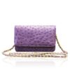 BARZAAR Purple Ostrich Leather Clutch Bag