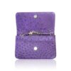 BARZAAR Purple Ostrich Leather Clutch Bag