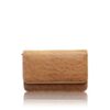 BARZAAR Tan Ostrich Leather Clutch Bag