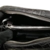 BRICK Crocodile Hornback Leather Sling Bag, Matte Black, Size 18 cm