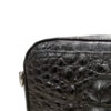 BRICK Crocodile Hornback Leather Sling Bag, Matte Black, Size 18 cm