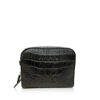 BRICK Crocodile Hornback Leather Sling Bag, Matte Black, Size 18 cm