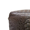 BRICK Crocodile Hornback Leather Sling Bag, Matte Brown, Size 28 cm