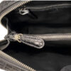 BRICK Crocodile Tail Leather Sling Bag, Matte Black, Size 18 cm