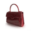 GLACIER Crocodile Leather Handbag, Shiny Red, Size 21