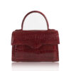 GLACIER Crocodile Leather Handbag, Shiny Red, Size 21