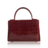 GLACIER Crocodile Leather Handbag, Shiny Red, Size 21