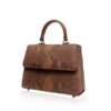 GOLDMAS Brown & Black Python Back Handbag, Size 21