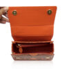 "GOLDMAS" Orange & Black Python Back Handbag, Size 21