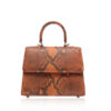 "GOLDMAS" Orange & Black Python Back Handbag, Size 21