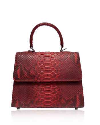 "GOLDMAS" Red & Black Python Back Handbag, Size 21