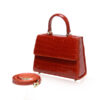Goldmas Crocodile Leather Handbag, Shiny Red, Size 21