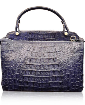 JIMMY Crocodile Hornback Leather Handbag, Matte Purple, Size 27