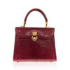 MONARCH Crocodile Leather Handbag , Matte Red, Size 24