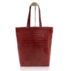 Peter Bag Crocodile Leather Shopping Bag, Matte Wine