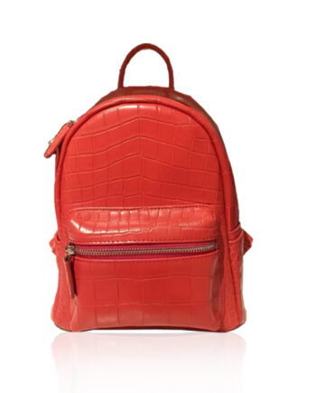 RENNY Crocodile Backpack , Size 21, Matte Red
