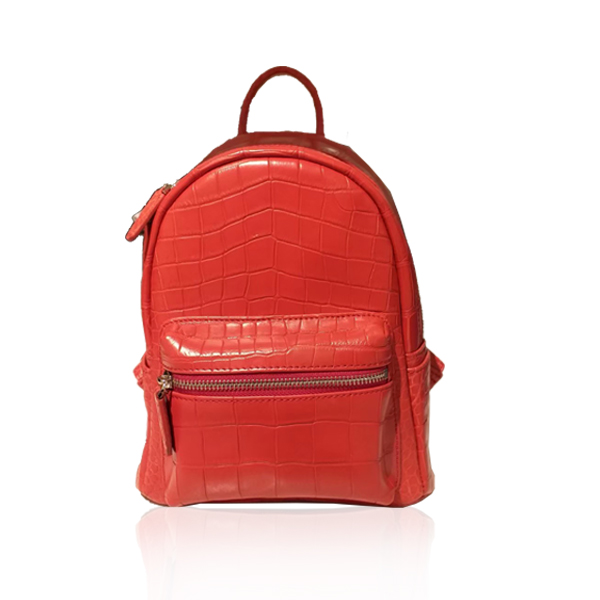 RENNY Crocodile Backpack , Size 21, Matte Red