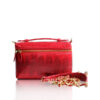 Selena Sea Snake Leather Sling Bag , Size 20, Red & Black