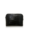 BRICK Crocodile Belly Leather Sling Bag, Matte Black, Size 20 cm