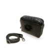 BRICK Crocodile Belly Leather Sling Bag, Matte Black, Size 20 cm