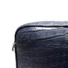 BRICK Crocodile Belly Leather Sling Bag, Matte Blue, Size 20 cm