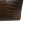 BRICK Crocodile Belly Leather Sling Bag, Matte Brown, Size 20 cm