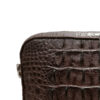 BRICK Crocodile Hornback Leather Sling Bag, Matte Brown, Size 18 cm