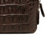 BRICK Crocodile Hornback Leather Sling Bag, Matte Brown, Size 18 cm