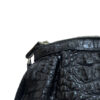 CANIS Crocodile Hornback Leather Clutch Bag, Matte Black, Size 26 cm