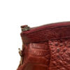 CANIS Crocodile Hornback Leather Clutch Bag, Matte Burgundy, Size 26 cm