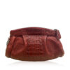 CANIS Crocodile Hornback Leather Clutch Bag, Matte Burgundy, Size 26 cm