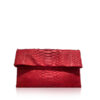 "DAISY" Python Clutch Bag, Matte Red, Size 20