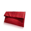 "DAISY" Python Clutch Bag, Matte Red, Size 20