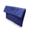 "DAISY" Python Clutch Bag, Matte Royal Blue, Size 20